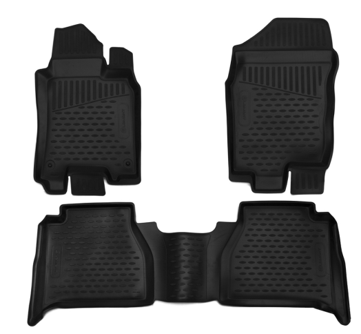 3D Rubber Floor Mats Suits Nissan Navara NP300 Dual Cab 2016-On Manual Trans 3 Piece EXP.ELEMENT3D3665210K