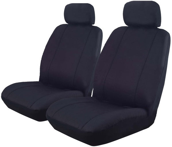 Canvas Seat Covers Suits Ford Falcon BA BF FG Sedan 10/2002-On Airbag Safe Black Front & Rear