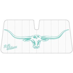 Sunshade Windscreen RM Williams Accordian Long Horn White Aqua