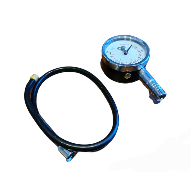 Dial Tyre Gauge With Extension Hose/Dual Scale Lbs/Kpa Metal Body