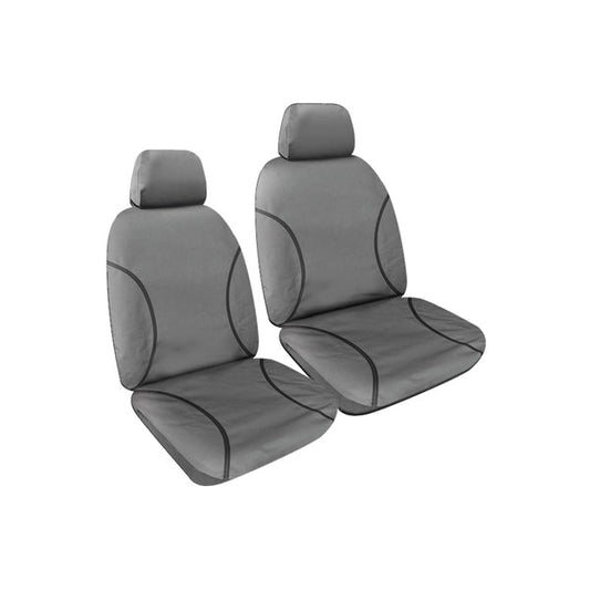 Tradies Full Canvas Seat Covers Suits Mitsubishi Triton (MQ/MR) GLX Club Cab 4/2015-11/2023 Grey