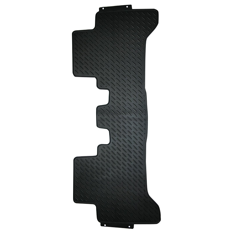 Rubber Custom Floor Mats suits Toyota Hilux (Auto) Dual Cab Workmate/SR/SR5 8/2015-On Front & Rear Black MRBTY002BLK2RW