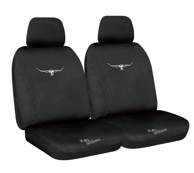 RM Williams Black Neoprene Wetsuit Black Stitch Front Car Seat Covers Size 30 One Pair