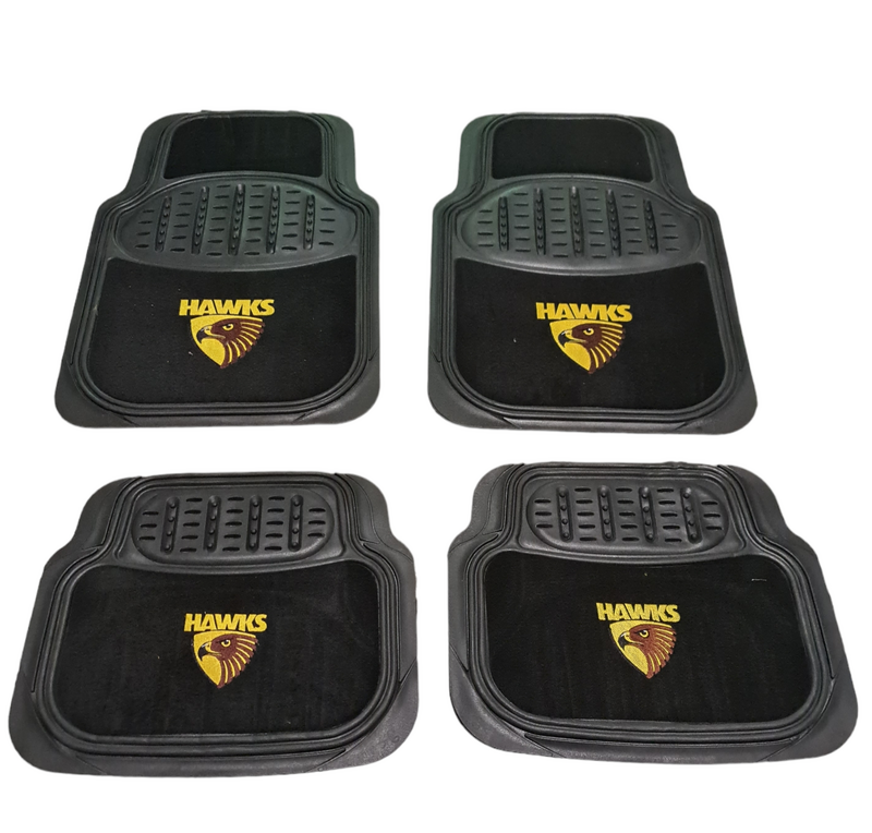 AFL Car Floor Mats Hawthorn Hawks Set Of 4