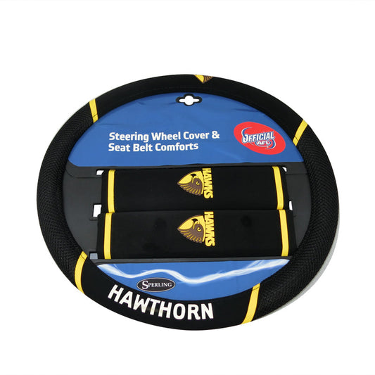 AFL Hawthorn Hawks Steering Wheel Cover