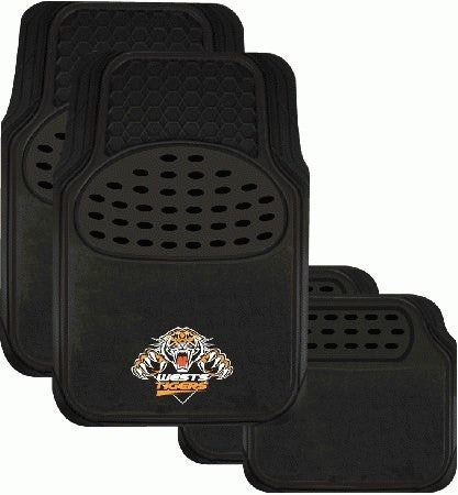 NRL West Tigers Floor Mats Set Of 4 Front & Rear