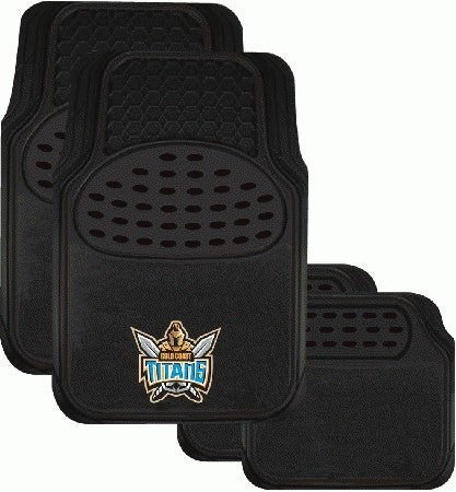 NRL Gold Coast Titans Floor Mats Set Of 4 Front & Rear