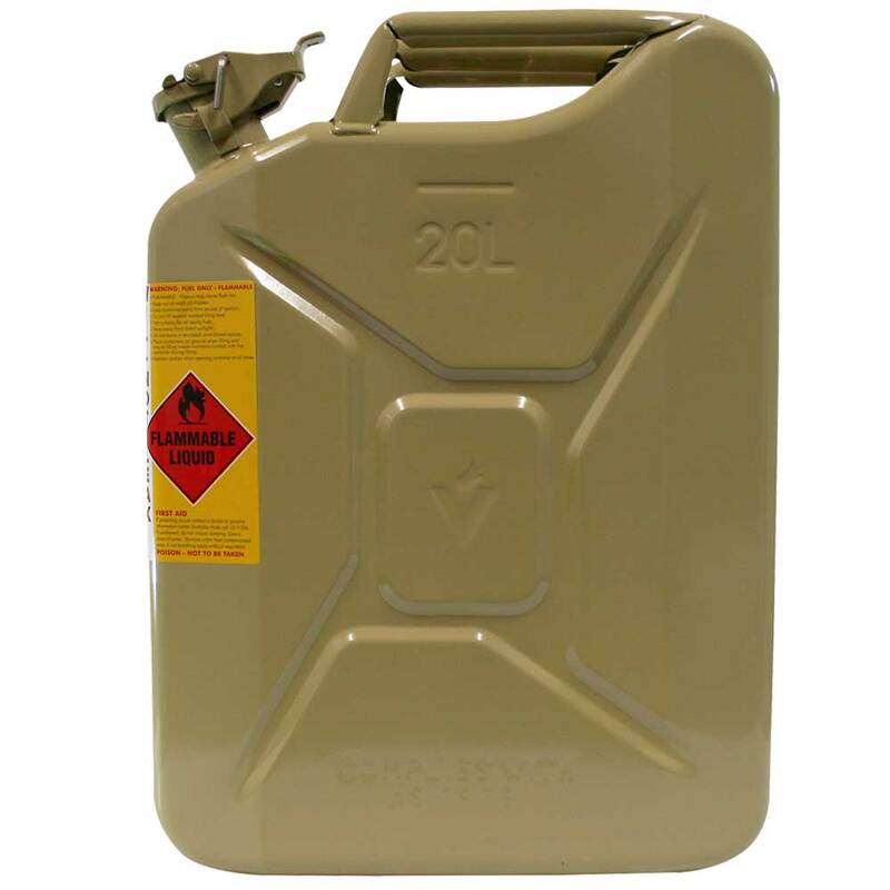 20 Litre Metal Jerry Diesel / Unleaded Fuel Can -Yellow AFAC