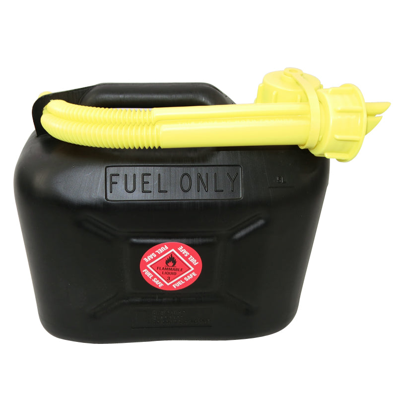 Fuel Safe' Heavy Duty Plastic Fuel Can 5 Litre  Black JCAN5LTBLK