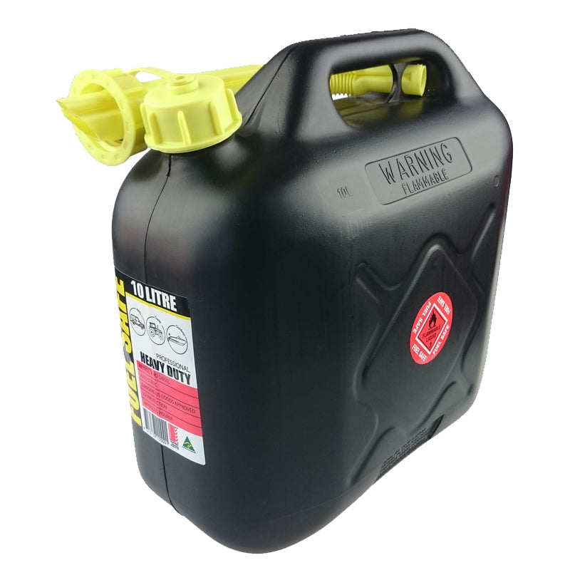 Fuel Safe' Heavy Duty Plastic Fuel Can 10 Litre - Black FC10B