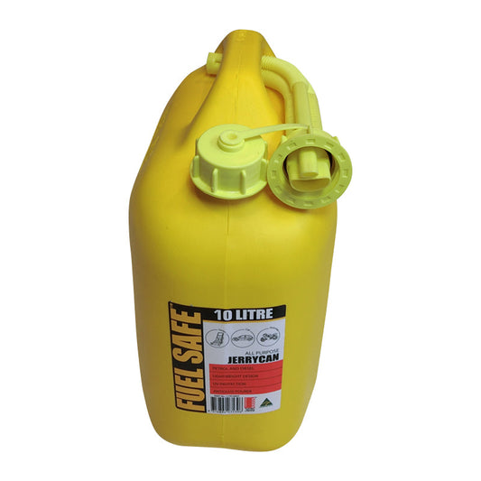 Fuel Safe' Plastic Fuel Can 10 Litre Diesel Yellow FC10Y