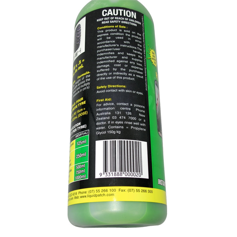 Liquid Patch 1 Litre Tyre  Repair Puncture Sealant LP1