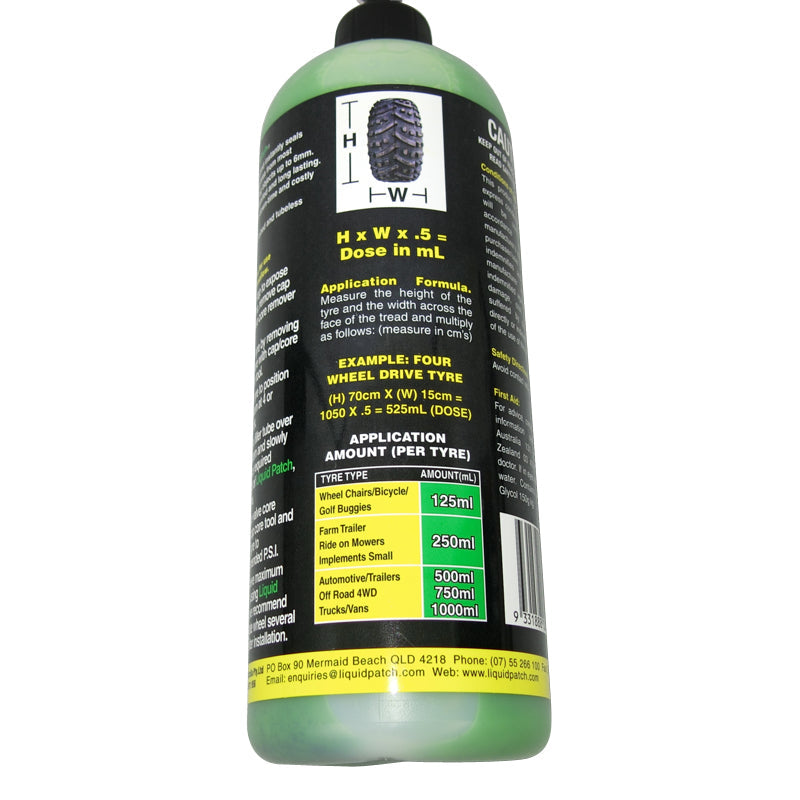 Liquid Patch 1 Litre Tyre  Repair Puncture Sealant LP1