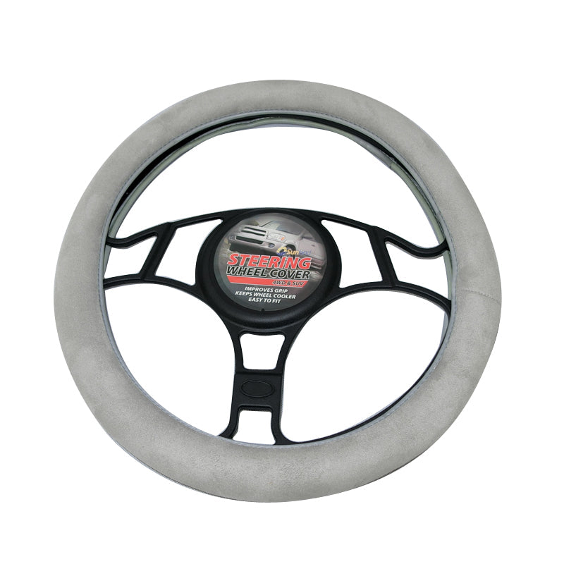 4x4 Suede Steering Wheel Cover Grey SWC40G