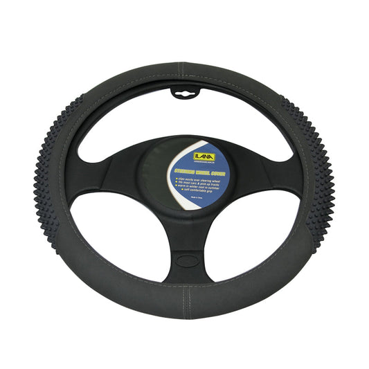 Soft Dot Steering Wheel Cover Grey