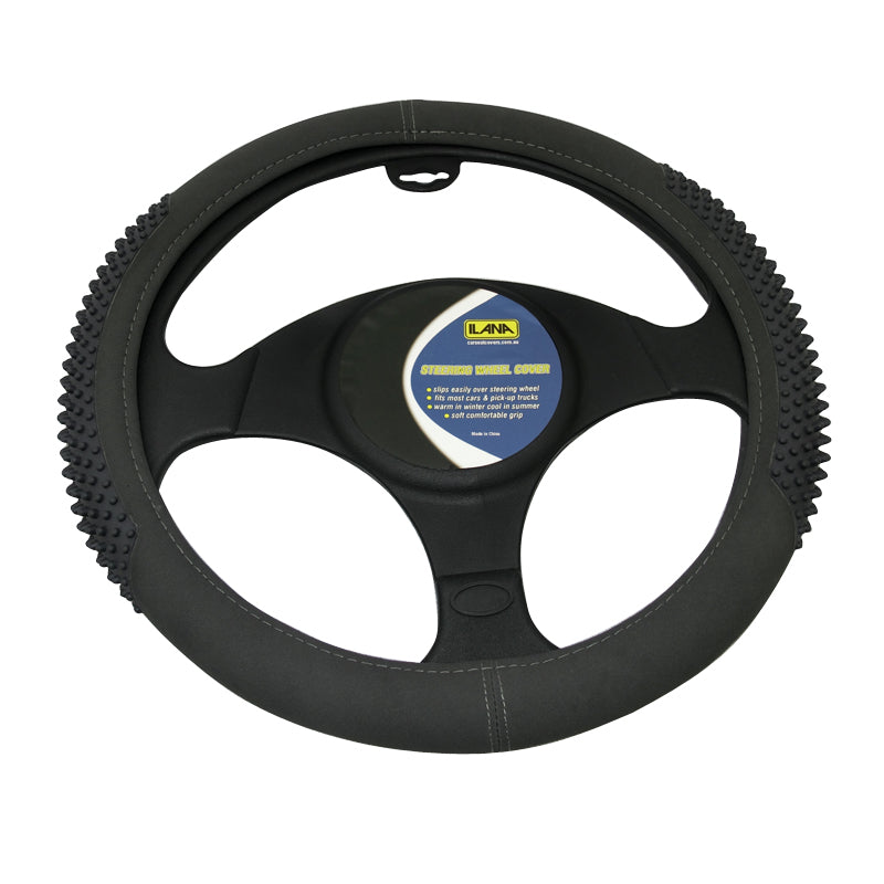 Soft Dot Steering Wheel Cover Grey