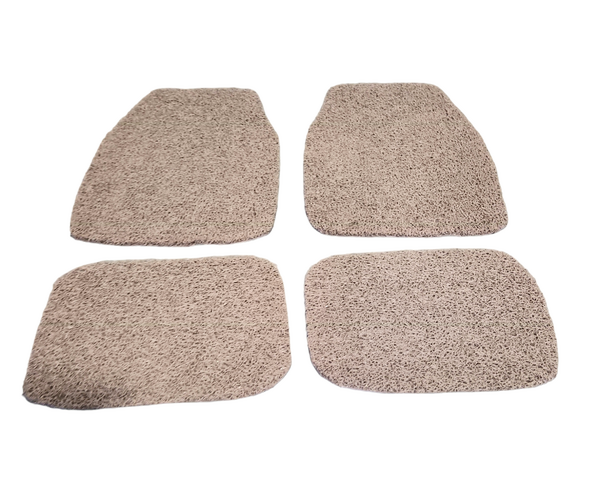 Koil Beige Floor Mats Front & Rear Rubber Composite PVC Coil Universal Fit