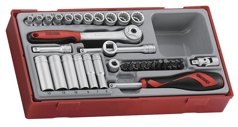 Teng Tools Socket Set 1/4in Drive 35 Piece 12PT TT143512