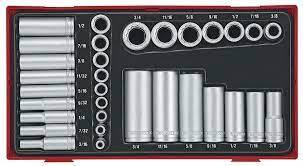 Teng Tools Socket Set 1/4 & 3/8in Drive 12PT 32 pc AF TTAF3212