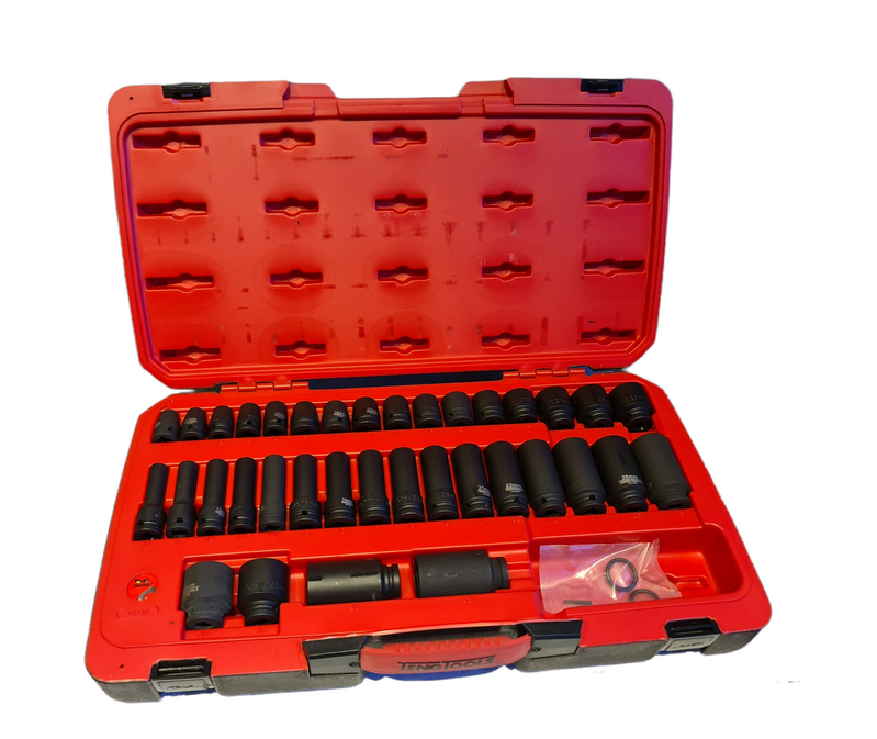 Teng Tools 36Piece 1/2" Regular & Deep Impact Socket Set T9240