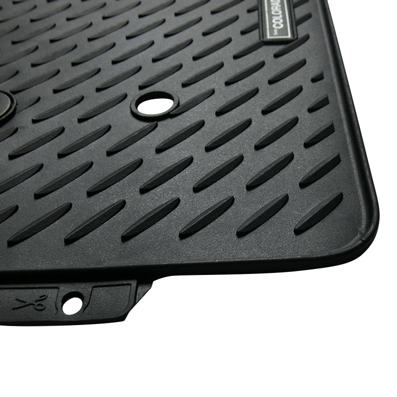 Rubber Custom Floor Mats Suits Holden Colorado Dual Cab RG 11/2013-7/2016 Front & Rear Black MRBHL001BLK2RW