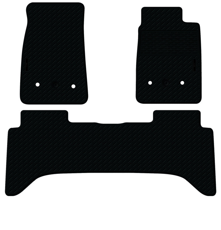 Rubber Custom Floor Mats Suits Holden Colorado Dual Cab RG 11/2013-7/2016 Front & Rear Black MRBHL001BLK2RW