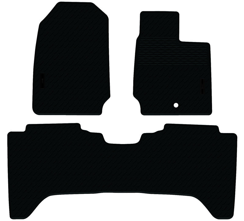 Rubber Custom Floor Mats Suits Isuzu Dmax Dual Cab 7/2020-On Front & Rear Black MRBIZ002BLK2RW