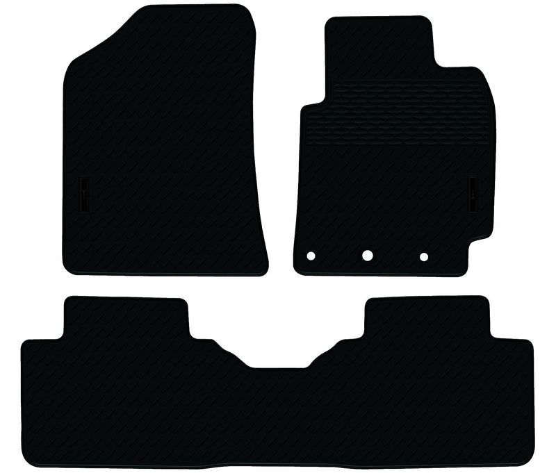 Rubber Custom Floor Mats Suits Kia Cerato Sedan/Hatch BD 7/2018-On Front & Rear Black MRBKI002BLK2RW