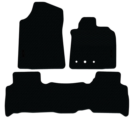 Rubber Custom Floor Mats suits Toyota Landcruiser 200 GX/GXL 11/2011-On VX/Sahara SUV 9/2007-On Front & Rear Black MRBTY008BLK2RW