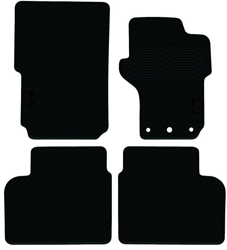 Rubber Custom Floor Mats suits VW Amarok Dual Cab 2H 2/2011-2023 Front & Rear Black MRBVW002BLK2RW