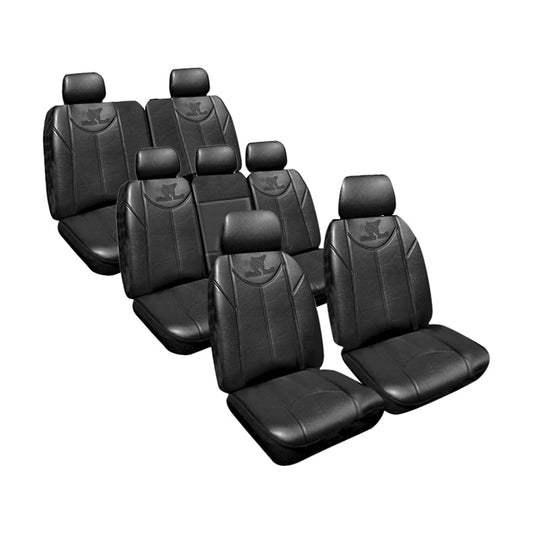 Seat Covers Set Suits Nissan X-trail T32 7 Seater ST/ST-L 3/2014-2022 3 Rows Leather Look Black