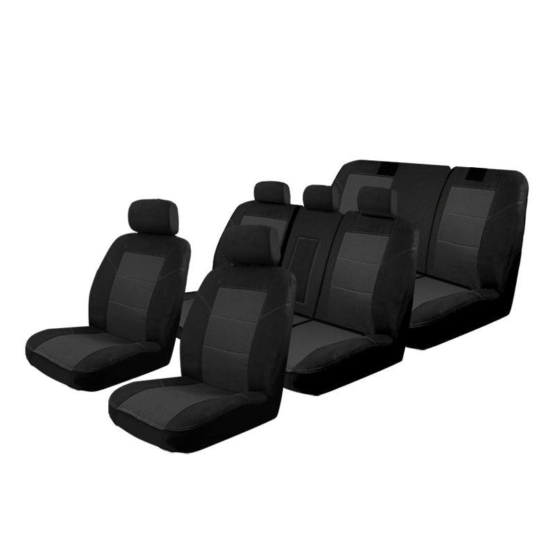 Custom Made Seat Covers Suits Nissan Patrol GU4-GU8 10/2004 -1/2013 3 Rows Premium Jacquard Black 2PMPAT304