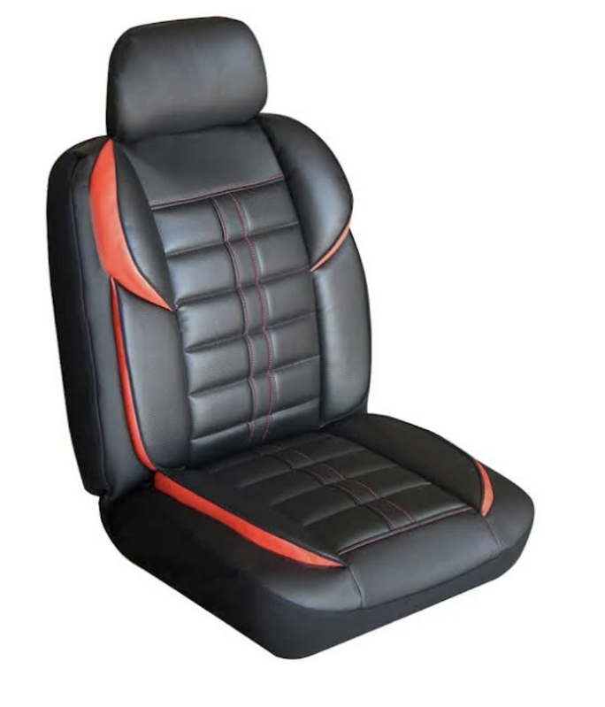 Altitude Leather Look Seat Covers Airbag Deploy Safe - Black/Red