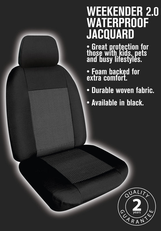 Weekender Jacquard Seat Covers suits Toyota Prado 150 Series GX 7 Seater 6/2021-On Waterproof