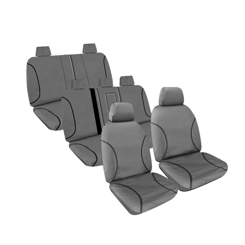 Tradies Canvas Seat Covers suits Toyota Prado 150 Series VX/Kakadu 7 Seater 6/2021-On Grey