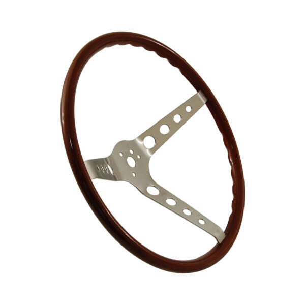 Classic 3 Spoke Deep Dished 15″ Wood Rim Steering Wheel 3 Bolt Mustang/Shelby Style AAA-9129