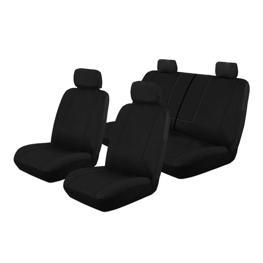 Black: Canvas Custom Seat Covers Suits Nissan Patrol GU 1-3 12/1997-9/2004 Front Middle Rows