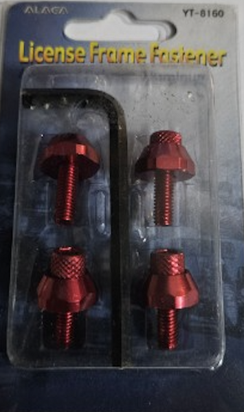 Number Plate Bolt Red Set BD-331RED