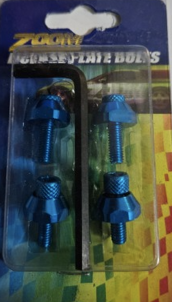 Number Plate Bolt Blue Set BD-331Blue