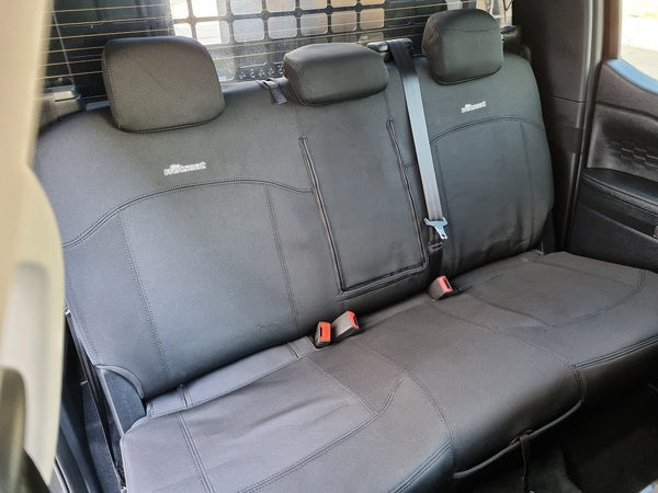 Wet Seat Neoprene Seat Covers Suits Ford Ranger RA Dual Cab 7/2022-On Black with Black Stitch