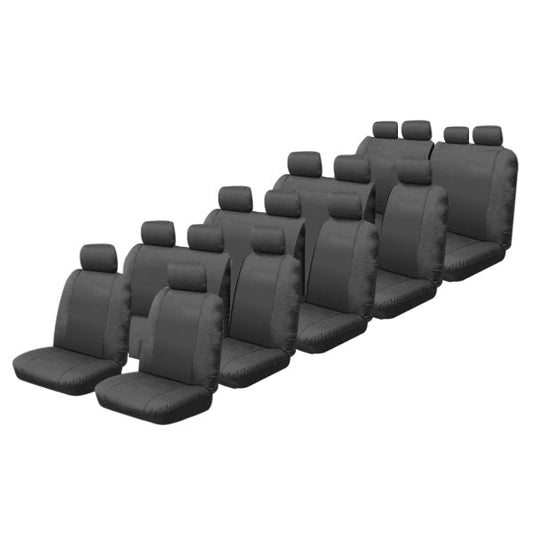 Kakadu Canvas Custom Made Seat Covers suits Toyota Hi-Ace Commuter Bus 2/2019-on 5 Rows