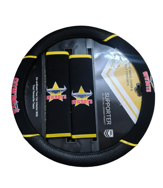 NRL North Queensland Cowboys Steering Wheel Cover ACNRLCOWACC