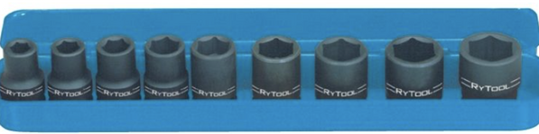 RyTool - 1/2 Dr Impact 10 pce Socket Set Imperial DL410AS