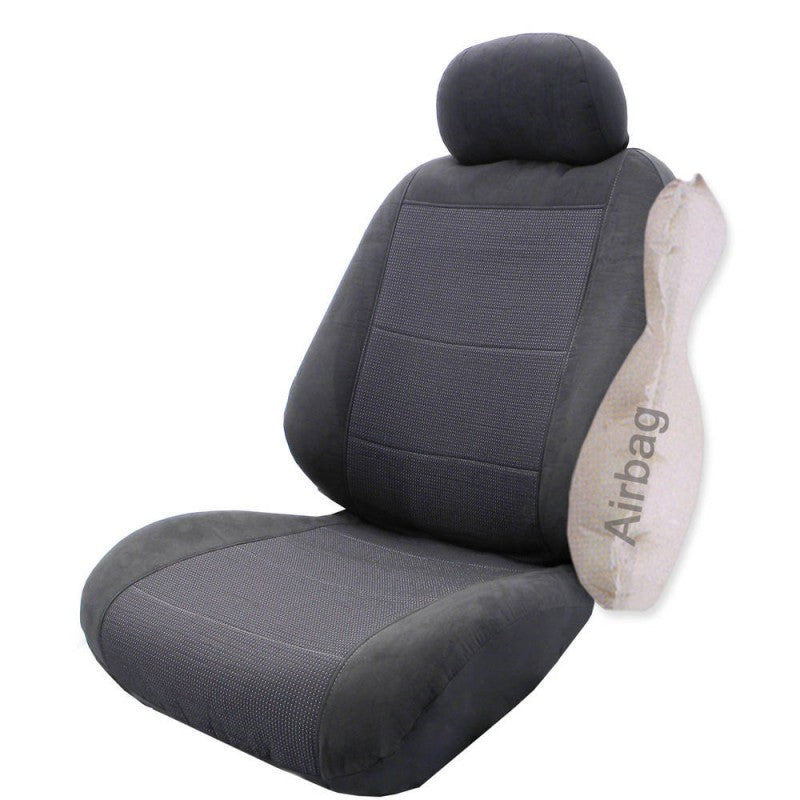 Esteem Seat Covers Suede Velour One Pair Size 25/60 Charcoal EST25DSCHA