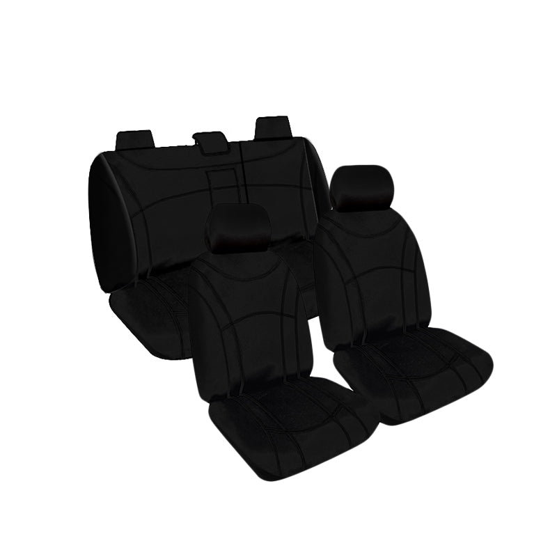 Getaway Neoprene Seat Covers Suits Mitsubishi Pajero (NX) GLX, 7 Seater SUV 2014-On Black Stitch