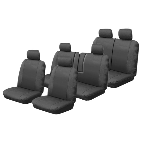 Outback Canvas Seat Covers Suits Nissan Patrol GU IV/GU 5/GU 6/GU 7/GU 8 Wagon-DX/ST/ST-L/ST-S/Ti 10/2004-1/2013 Charcoal