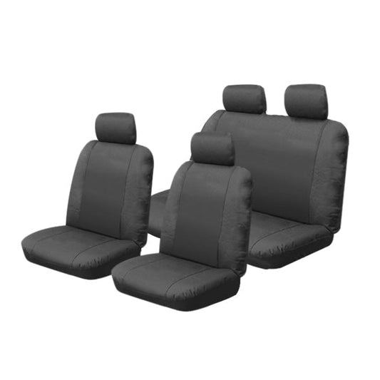 Canvas Custom Car Seat Covers Suits Nissan Navara Dual Cab D40 RX ST 12/2009-1/2012 Front & Rear