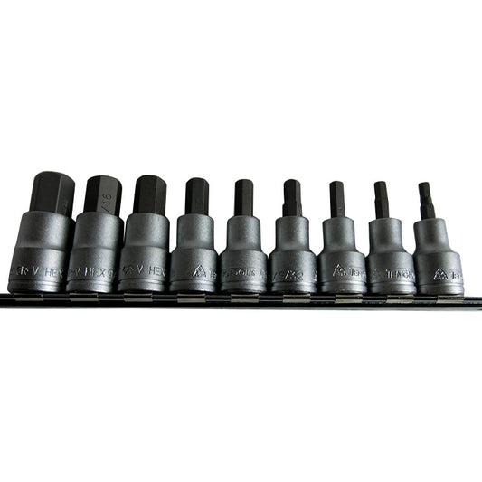 Teng Tools In-hex Socket Set 9 Piece 1/2 inch Drive AF M1209AF