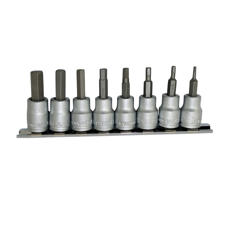 Teng Tools 3/8 inch Drive 9 Piece AF  Hex Socket Set On Rail M3811