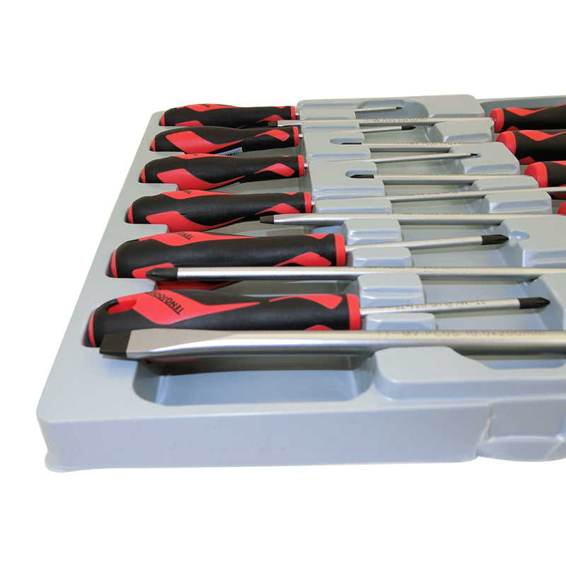 Teng Tools - 12 Piece Mega Drive Screwdriver Set Slotted Phillips and Pozi MD912N